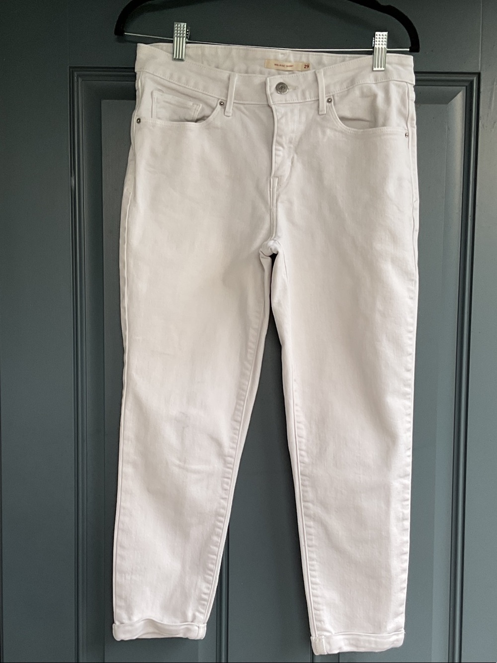 Levi's Women's White Mid Rise Skinny Jeans, Size 29